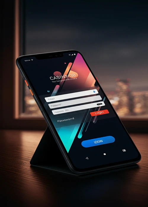 Screenshot of Betmac Casino login interface with secure access fields and brand logo